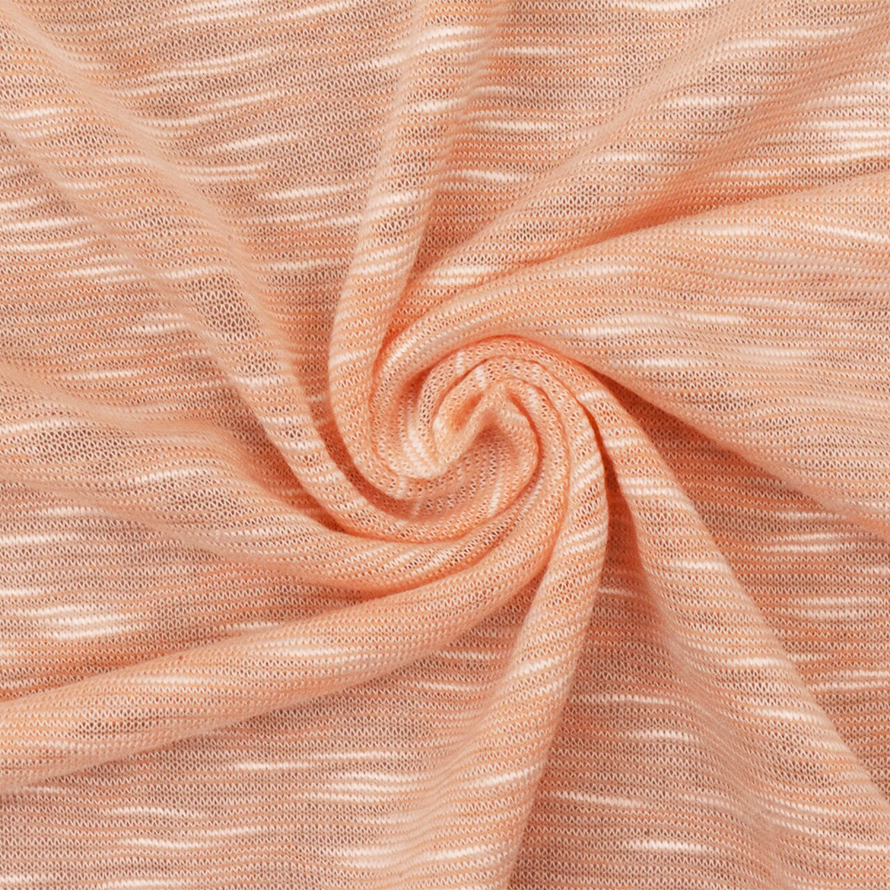 Orange-White Slub Stretch Spandex Rayon Jersey Knit Fabric By the Yard
